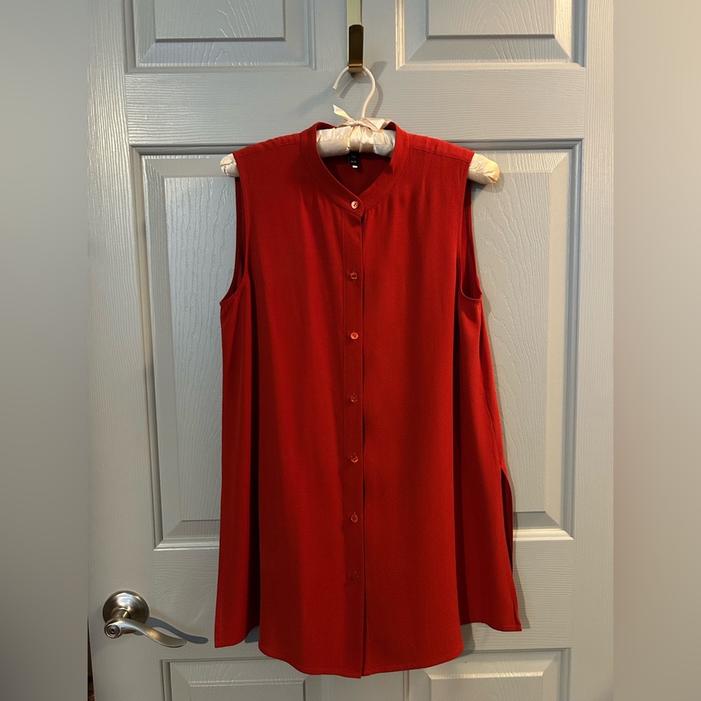 Eileen Fisher Vibrant Red Blouse
